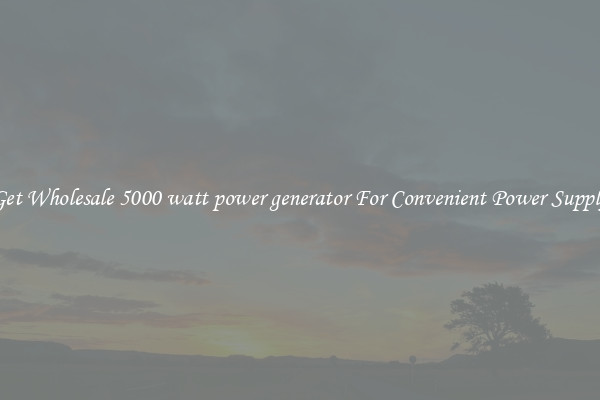 Get Wholesale 5000 watt power generator For Convenient Power Supply