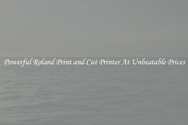 Powerful Roland Print and Cut Printer At Unbeatable Prices