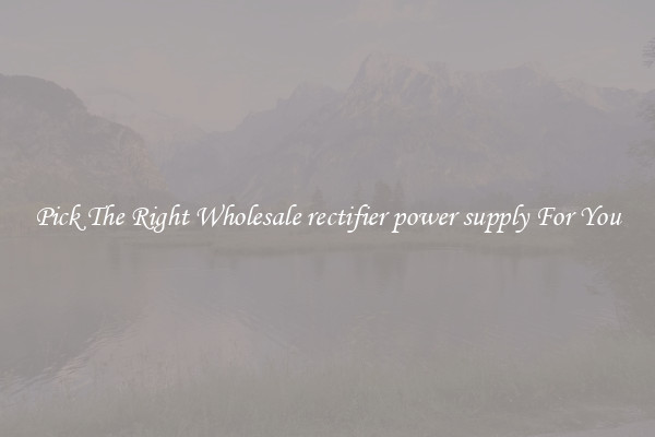 Pick The Right Wholesale rectifier power supply For You