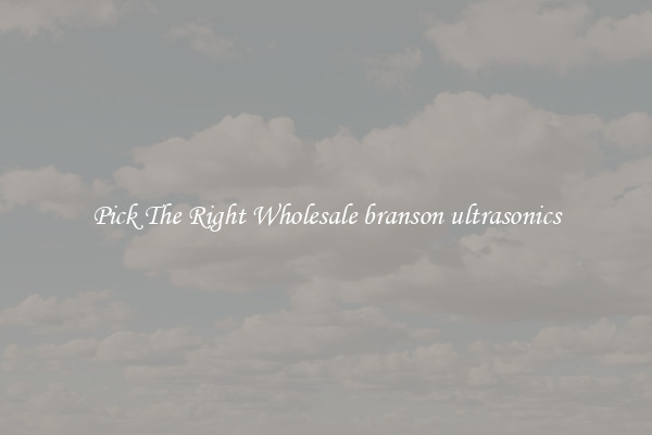Pick The Right Wholesale branson ultrasonics